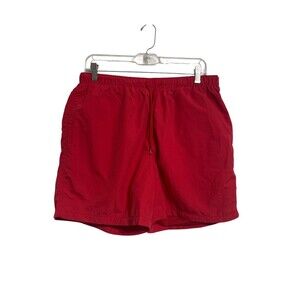 NWT LCKR Men’s Elastic Drawstring Waist Mesh Lined Nylon Athletic Red Shorts L